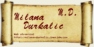 Milana Durkalić vizit kartica